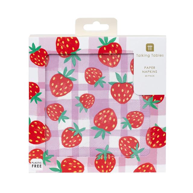 Strawberry Paper Party Napkins   20 per pack