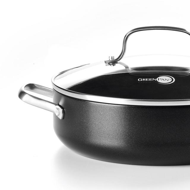 GreenPan Copenhagen Aluminium Non-Stick 28cm 4.3 Litre Skillet with lid GOODS M&S   