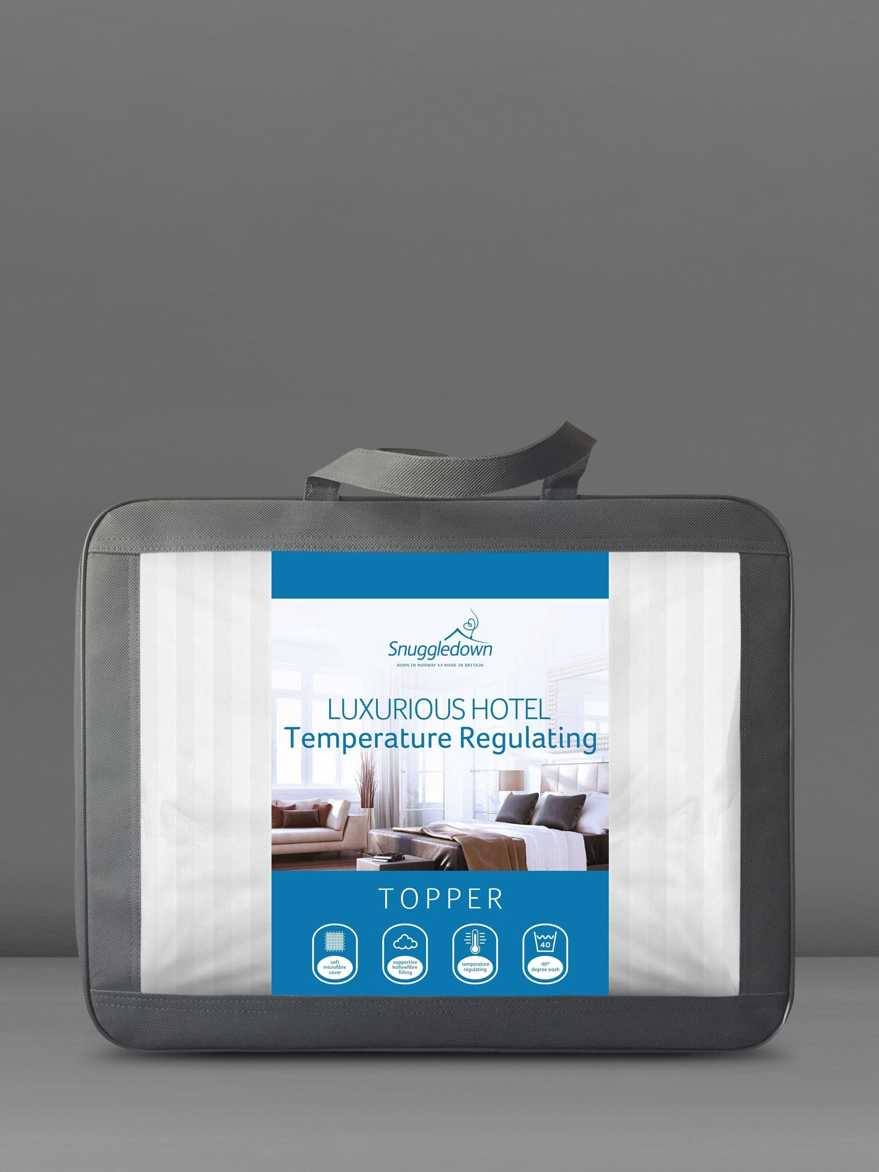 Snuggledown white mattress topper (British brand)