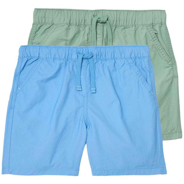 M&S Boys Cotton Ripstop Shorts 2 Pack 2-7 Years Blue GOODS M&S   