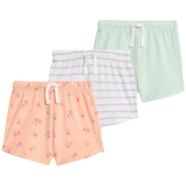 M&S Cotton 3pk Patterned Shorts 2-3Y    3 per pack