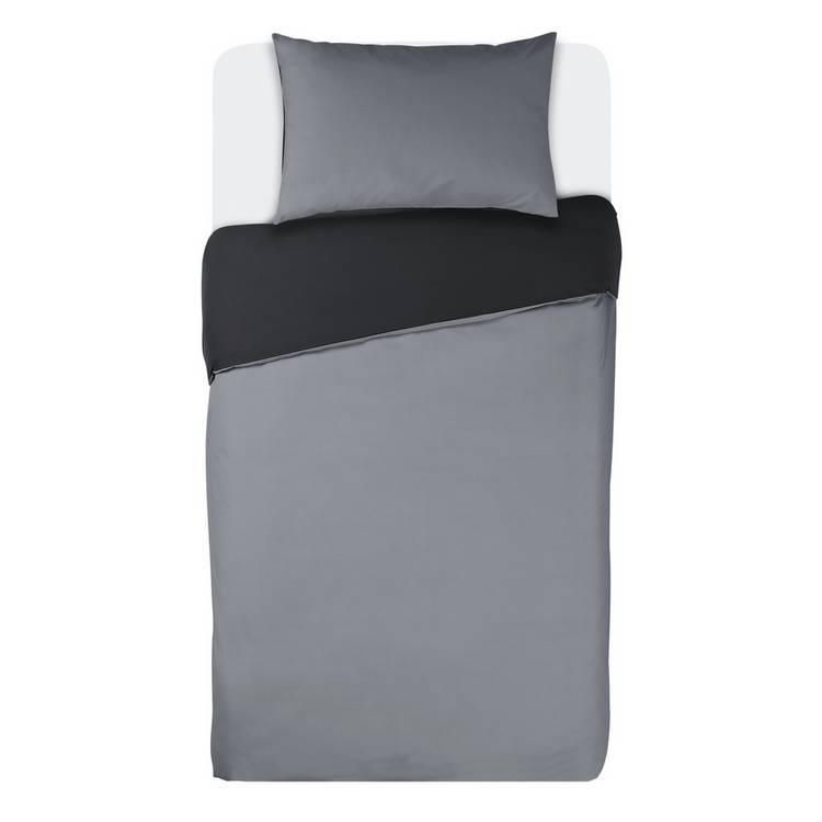Habitat two tone grey and black bedding set single, imported from the UK
