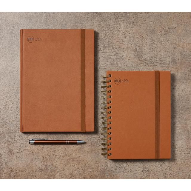 Nu Elite Premium Vegan Tan A5 Wiro Journal