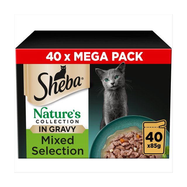 SHEBA Natures Collection Cat Pouches Mixed Selection in Gravy   40 x 85g GOODS M&S   