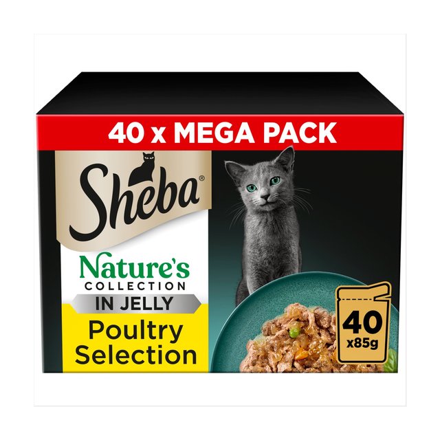 SHEBA Natures Collection Cat Pouches Poultry Collection in Jelly   40 x 85g