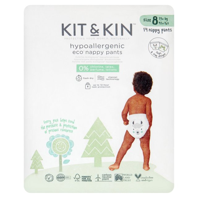 Kit & Kin Eco Nappy Pants Size 8   14 per pack