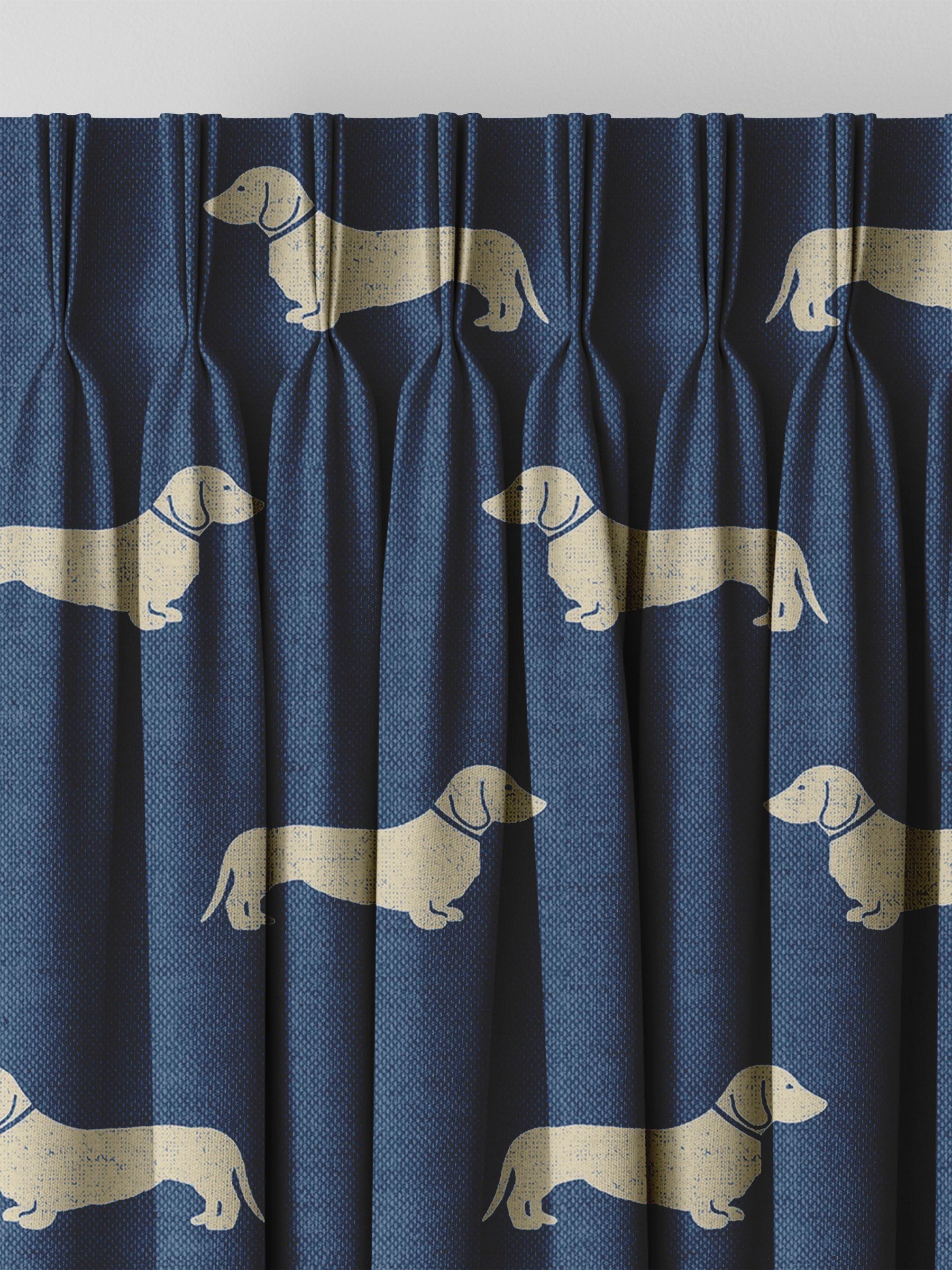 Emily Bond Peggy curtains dachshund print, UK version
