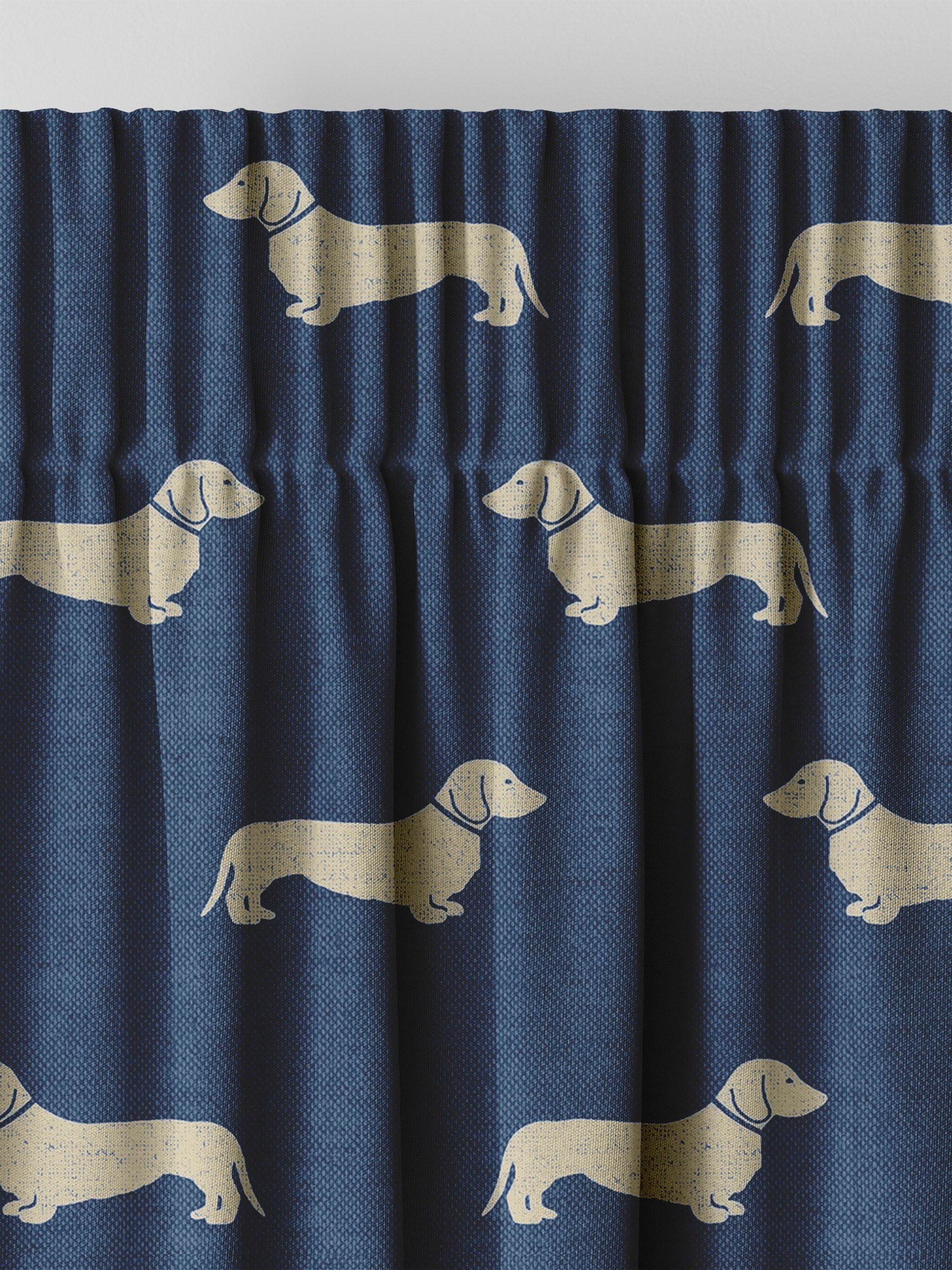 Emily Bond Peggy curtains dachshund print, UK version