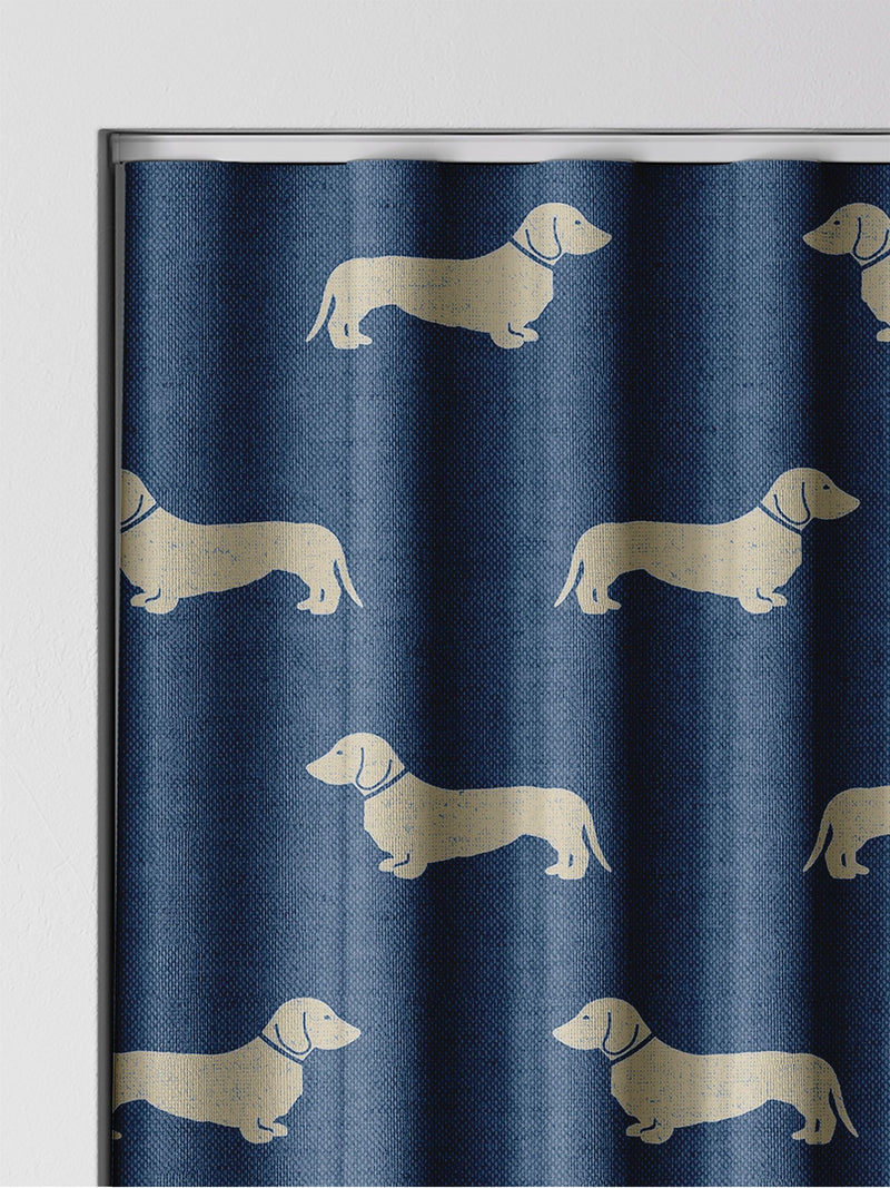 Emily Bond Peggy curtains dachshund print, UK version