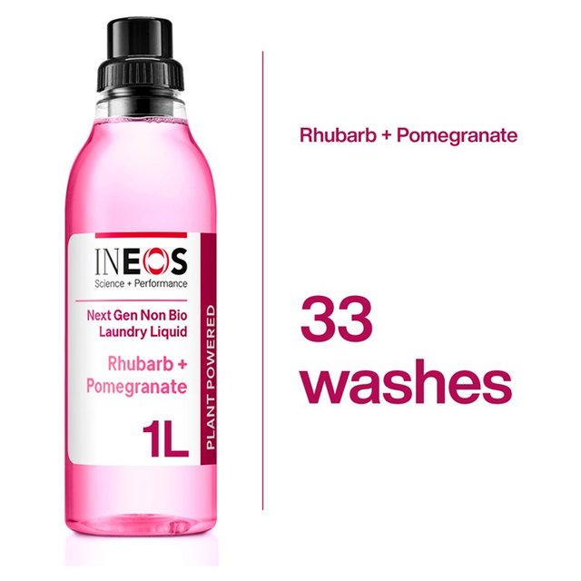 INEOS Non Bio Laundry Liquid Detergent Rhubarb + Pomegranate 33 Washes    1000ml