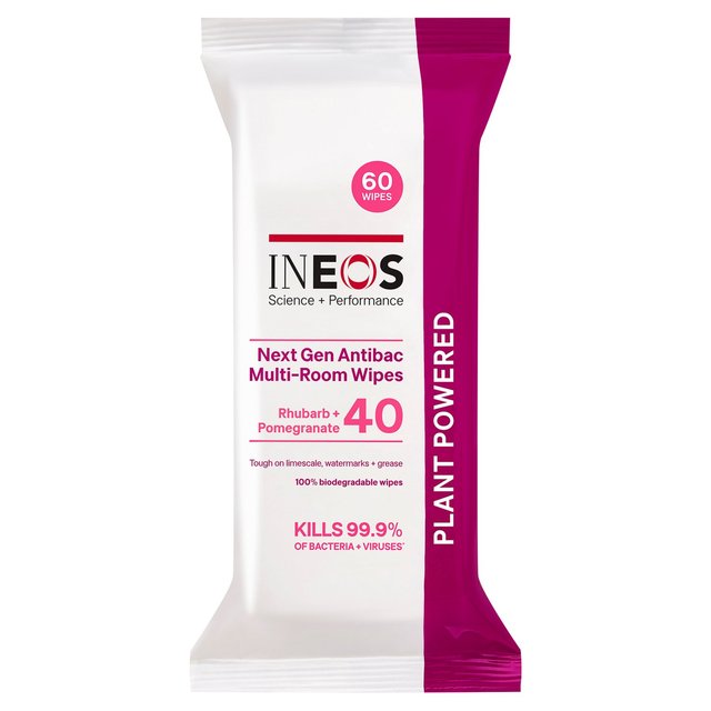 INEOS Antibac Multi-Room Surface Wipes Rhubarb + Pomegranate   60 per pack GOODS M&S   