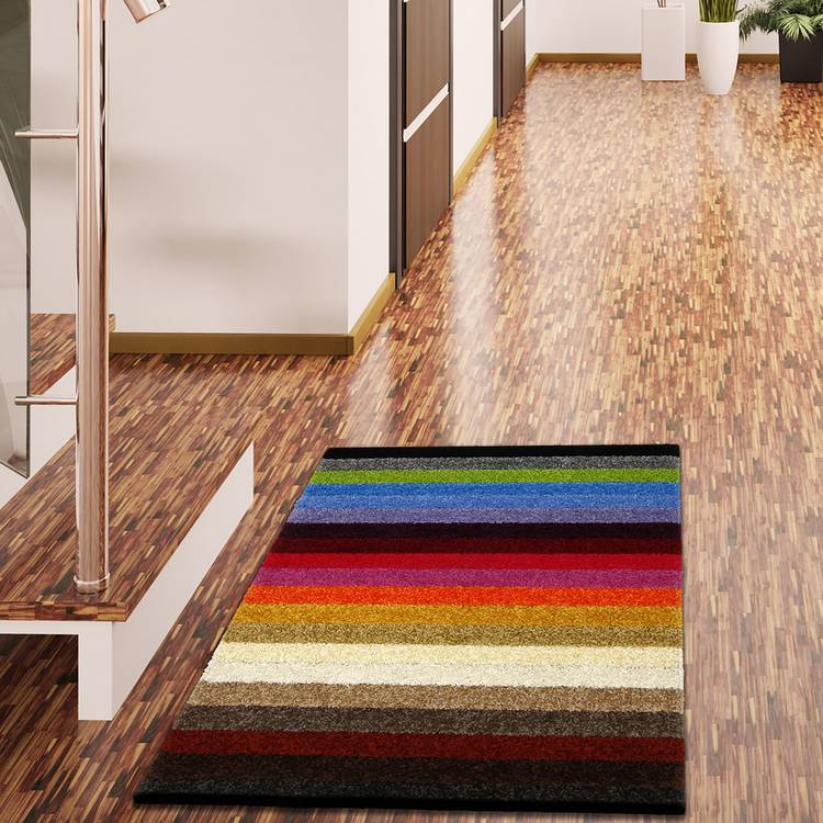 Linea Stripe Flatweave Rug multicoloured 66x100cm, UK version