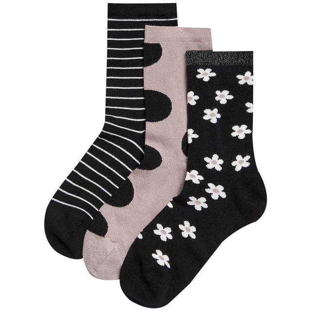 M&S Soft Daisy Socks 3-8 Black GOODS M&S   