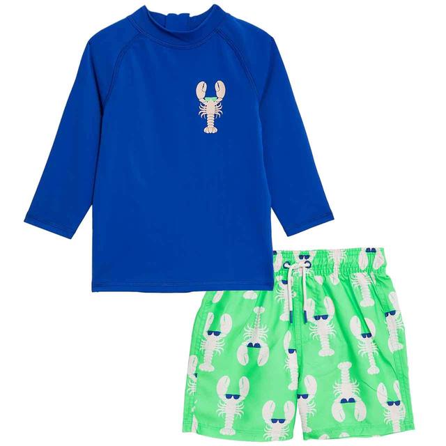 M&S Lobster Swim Set 2 Pack 2-8 Years Green GOODS M&S   