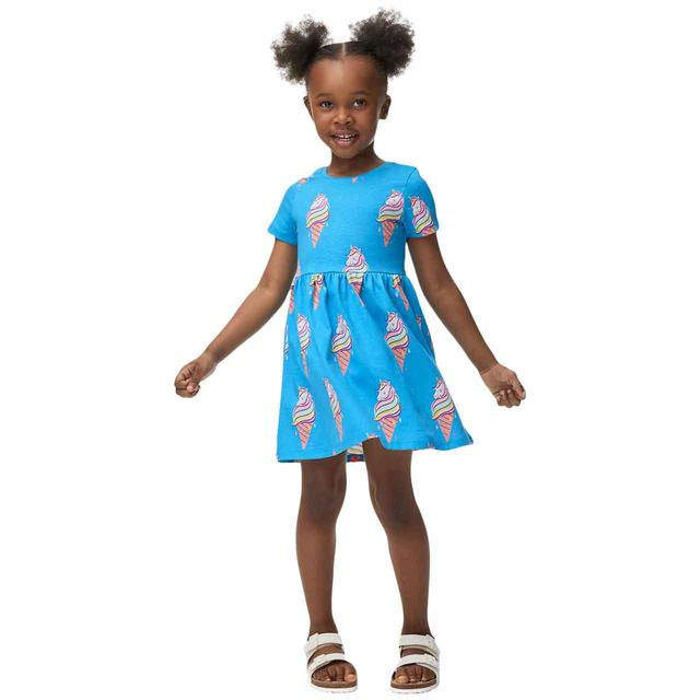 M S Kids Unicorn Cotton Dress 2 7Y Blue McGrocer