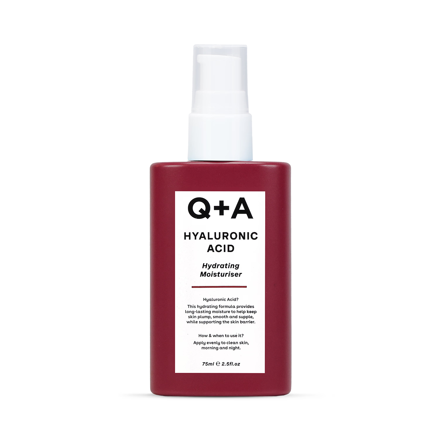 Q+A hyaluronic acid moisturiser 75 ml (British brand)