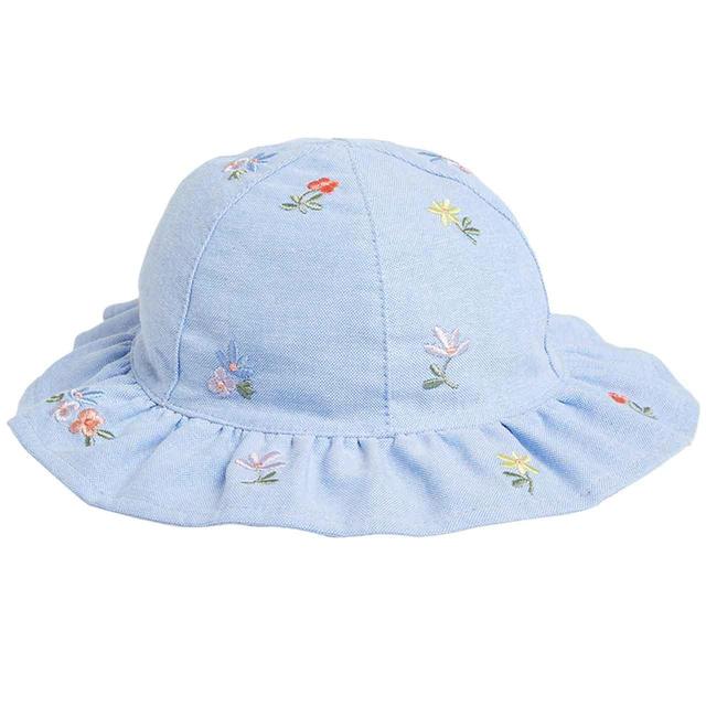 M&S Floral Summer Hat 0-12 Months Blue GOODS M&S   