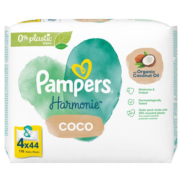 Pampers Harmonie Coco Baby Wipes X4   4 x 44 per pack GOODS M&S   