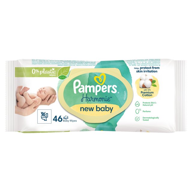 Pampers Harmonie New Baby Plastic Free Baby Wipes   46 per pack GOODS M&S   