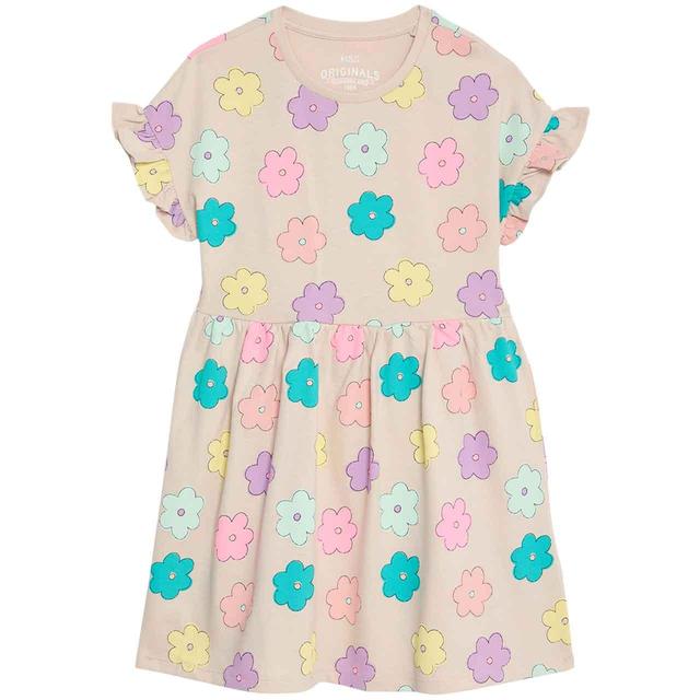 M&S Girls Floral Dress 2-7 Years Calico GOODS M&S   