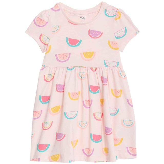 M&S Fruit Dress 0 Months-3 Years Ivory GOODS M&S   