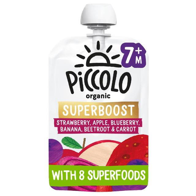 Piccolo Organic Superboost Baby Food StrawbAppleBlueberryBeetrootCarrot   100g