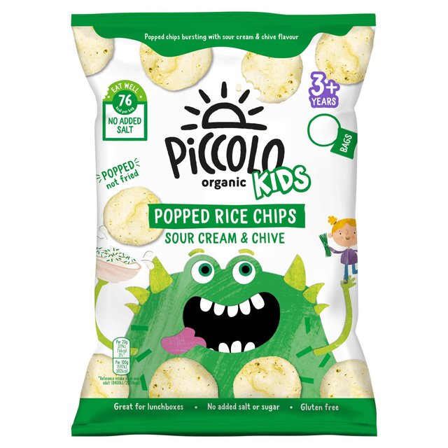 Piccolo Organic Kids Popped Rice Chips Sour Cream   4 x 20g GOODS M&S   