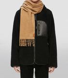 LOEWE Cashmere Scarf in neutral hue with fringed hems, UK version