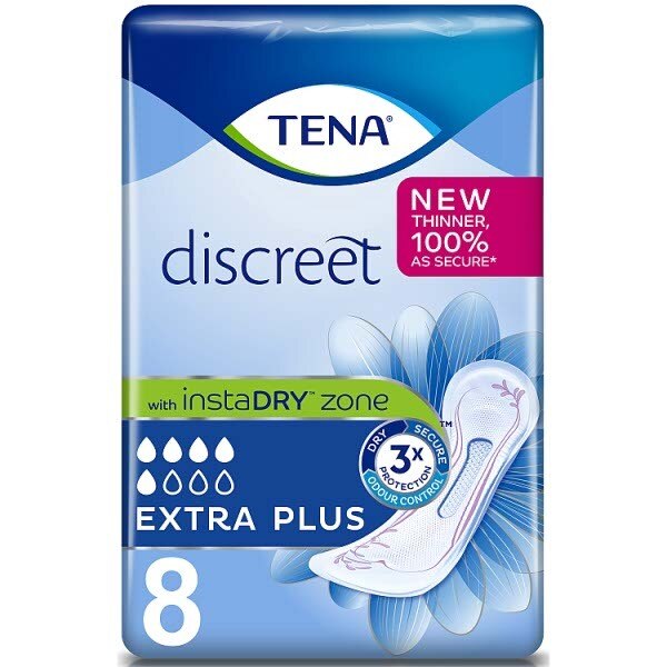 TENA Discreet Extra Plus incontinence Pads 8 pack