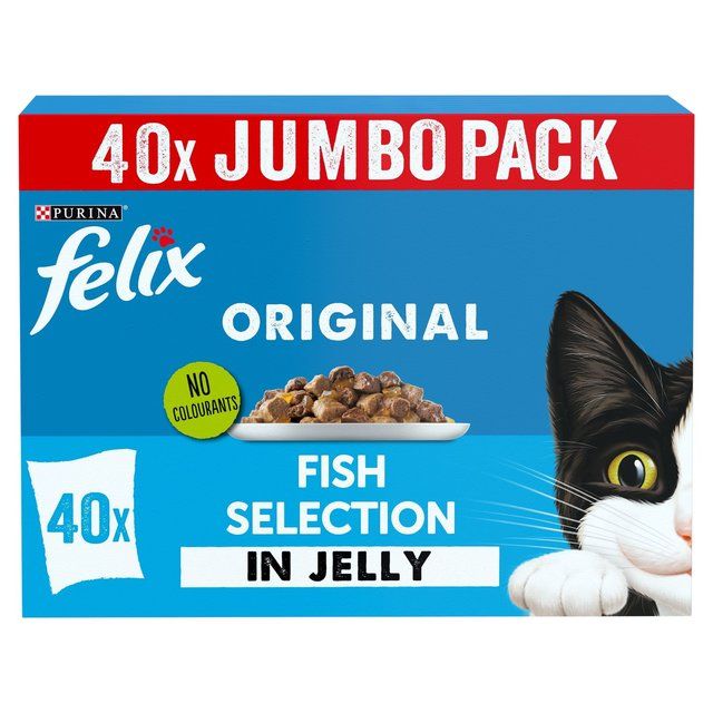 Felix Original Fish Selection in Jelly Wet Cat Food   40 x 85g GOODS M&S   