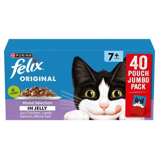 Felix Original Senior 7+ Mixed Selection in Jelly Wet Cat Food   40 x 85g GOODS M&S   