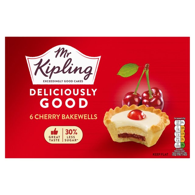 Mr Kipling Deliciously Good Cherry Bakewells   6 per pack GOODS M&S   