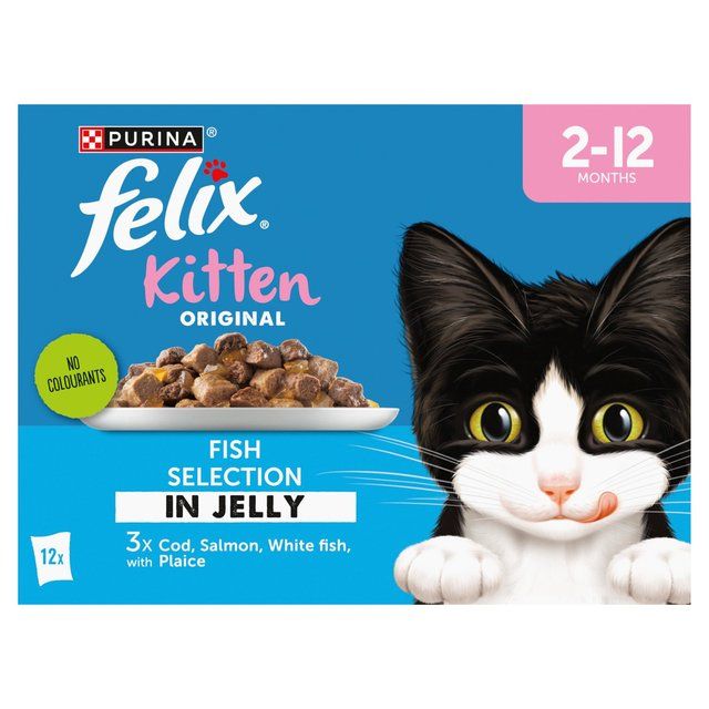 Felix Original Kitten Fish Selection in Jelly Wet Cat Food   12 x 85g GOODS M&S   