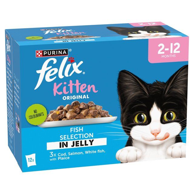 Felix Original Kitten Fish Selection in Jelly Wet Cat Food   12 x 85g GOODS M&S   