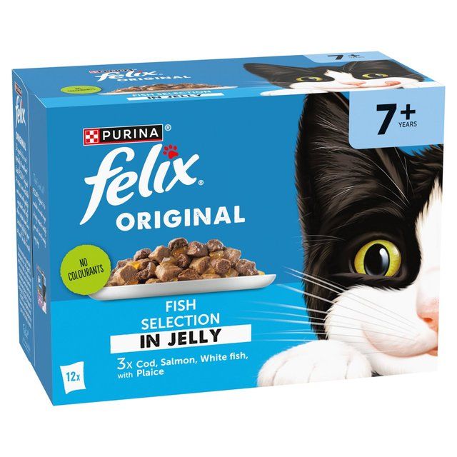 Felix Original Cat Food Senior 7+ Fish Selection in Jelly Wet Cat Food   12 x 85g GOODS M&S   