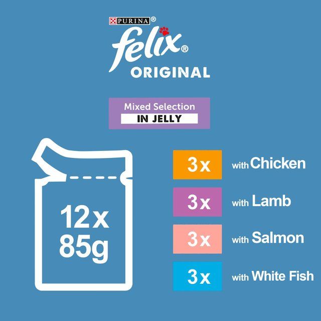 Felix Original Mixed Selection in Jelly Wet Cat Food   12 x 85g GOODS M&S   