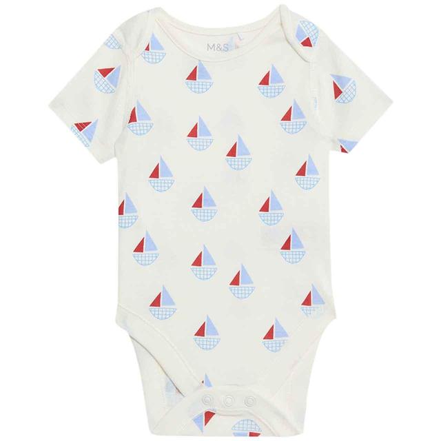 M&S Nautical Bodysuits Newborn-3 Years Ecru