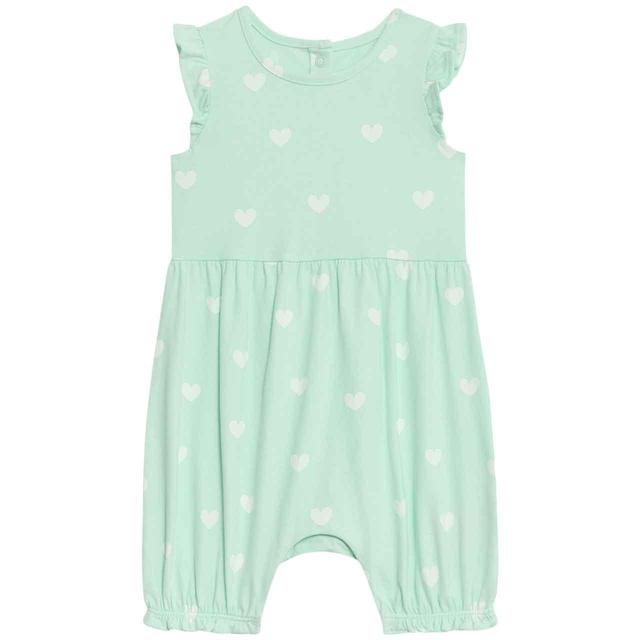 M&S Heart Romper 0 Months -3 Years Aqua GOODS M&S   