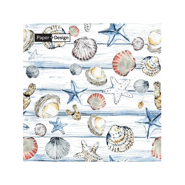 Beach Shells 33cm 3ply Napkins   20 per pack GOODS M&S   