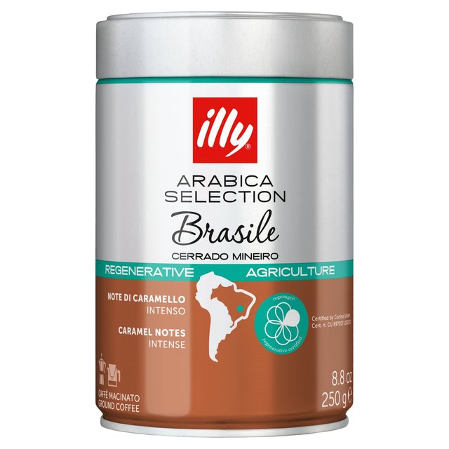 illy Cerrado Mineiro Brazil Ground Coffee  - Regenerative Agriculture   250g