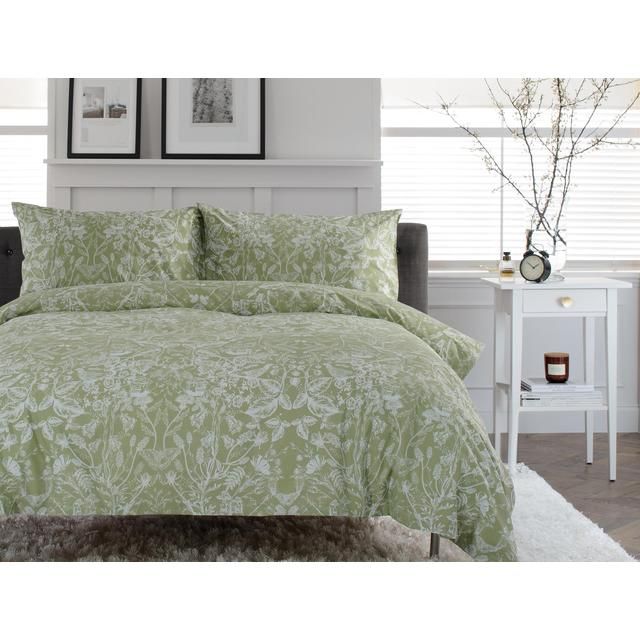 Deyongs Secret Garden 200TC Cotton Rich Duvet Set Sage GOODS M&S   