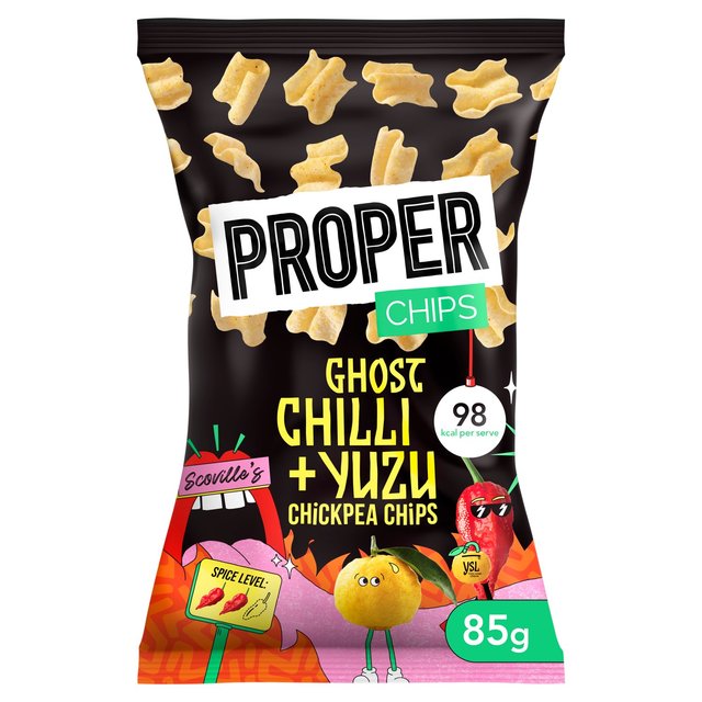 PROPER Chips Ghost Chilli & Yuzu Chickpea Chips   85g GOODS M&S   