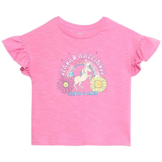 M&S Pure Cotton Sequin T-shirt 2- Years