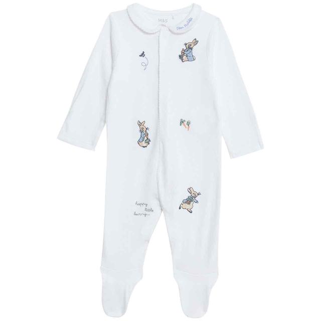 M&S 2pk Peter Rabbit Sleepsuits 0-24 Months Green GOODS M&S   