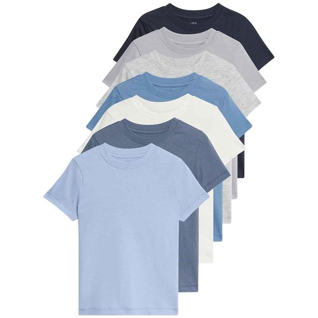 M&S Solid Tees 7 Pack 2-7 Years Blue GOODS M&S   