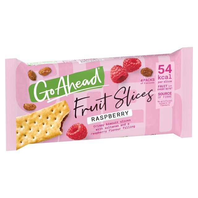 Go Ahead Raspberry Crispy Fruit Slices Snack Bars Multipack   4 x 43.6g GOODS M&S   