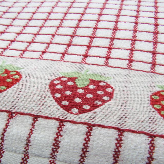 Poli-dri Jacquard Strawberries Tea Towel GOODS M&S   