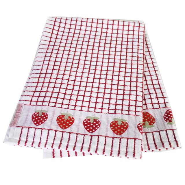 Poli-dri Jacquard Strawberries Tea Towel GOODS M&S   