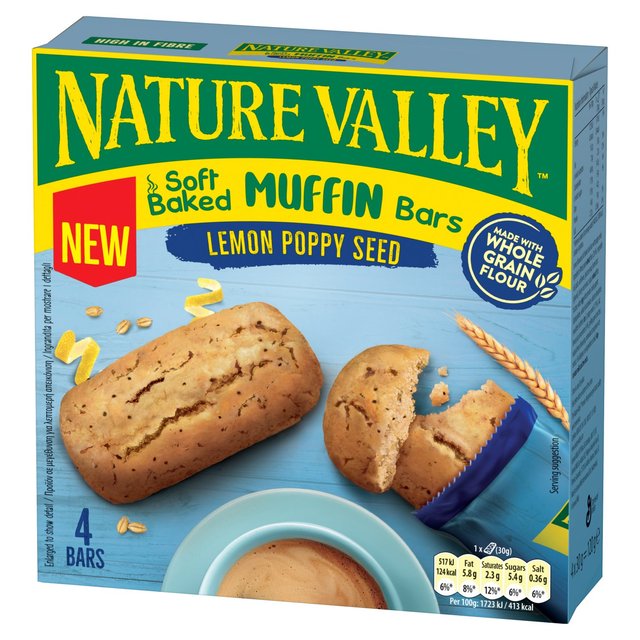 Nature Valley Muffin Bars Lemon Poppy Seed Cereal Bars   4 x 30g GOODS M&S   