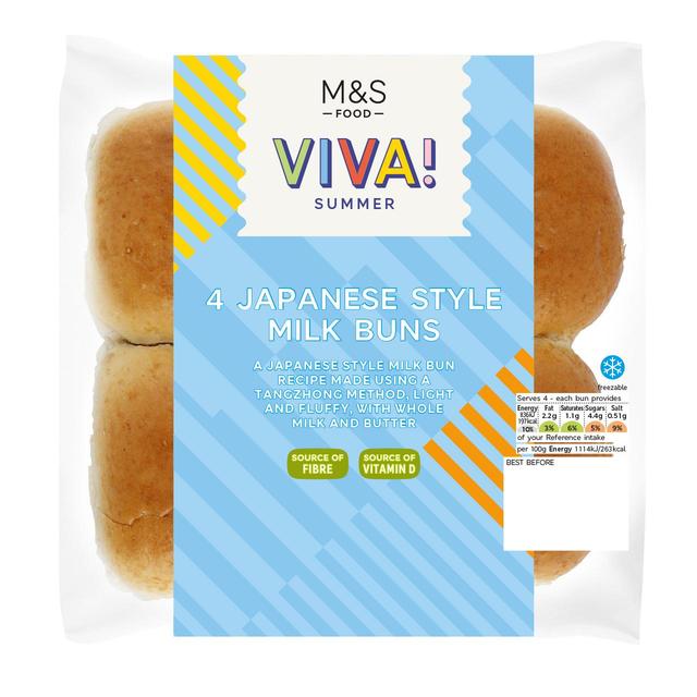 M&S VIVA 4 Japanese Style Milk Buns   300g